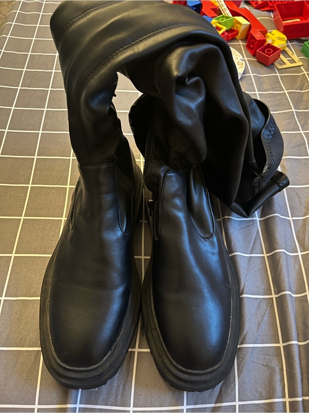 Zara Black Women's Leather Ankle Boots with Side Zip